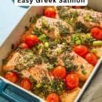 Greek Salmon Recipe Pin Image 1.