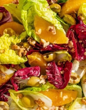 A close up of the orange salad.