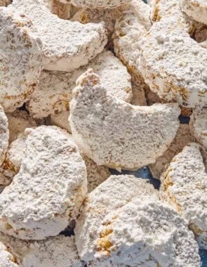 Almond cookies on a platter.